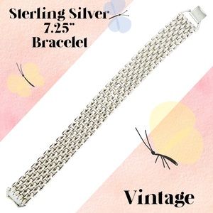 Vintage Sterling Silver Panther Chain Bracelet